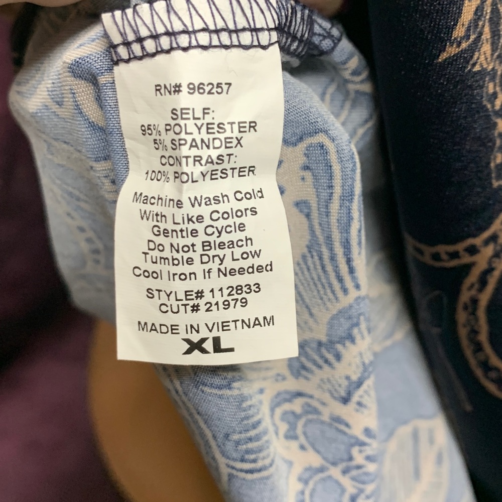 PerSeption Concept Navy Floral Blouse XL - Picture 11 of 14